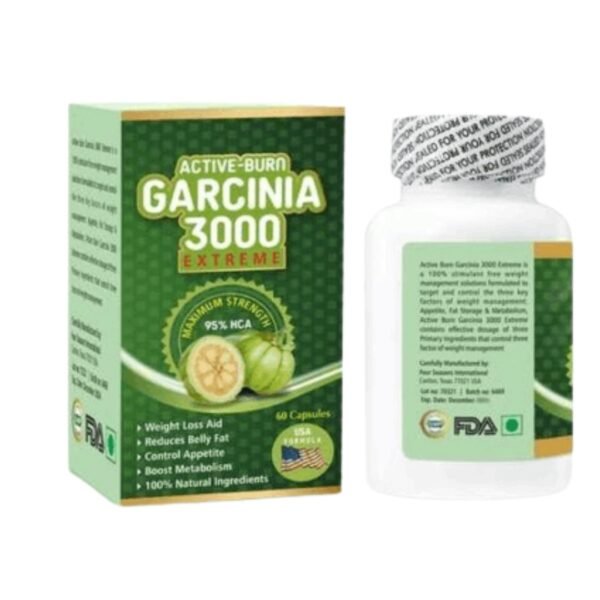 Active burn garcinia 3000 extreme weight loss capsules back Active Burn Garcinia 3000 Extreme 60 Capsules