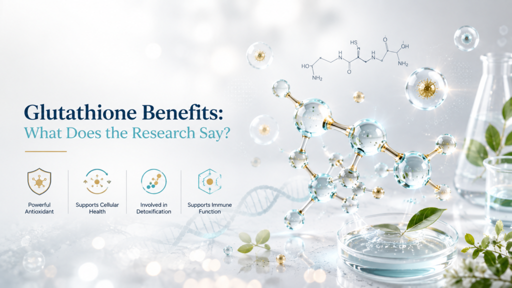 Glutathione Benefits 7 Things Research Says Scientific illustration of glutathione and antioxidant activity