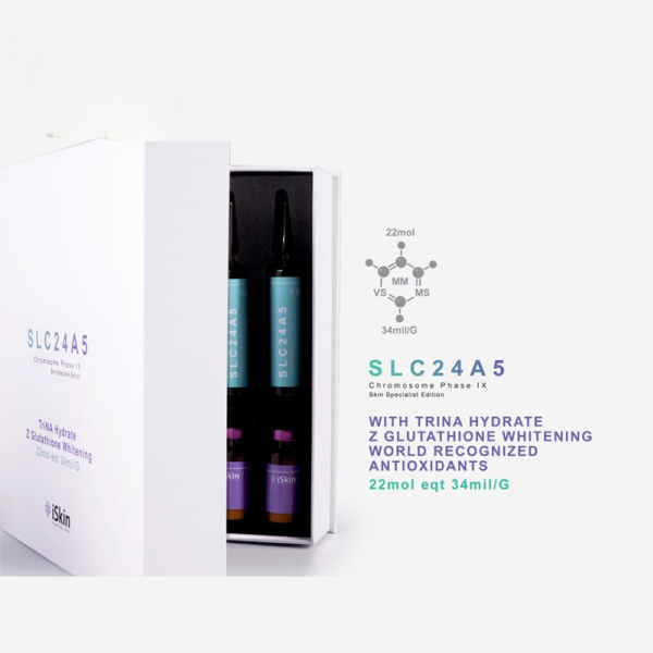 iSkin SLC24A5 Phase IX glutathione injection ampoules and vials