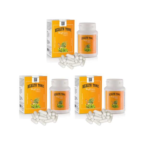 Health Tone Weight Gain Capsule 500mg pack of three bottles