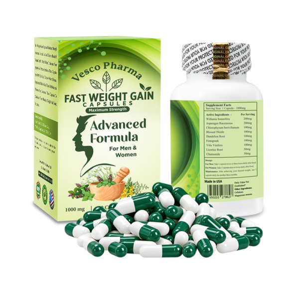 Vesco Pharma Fast Weight Gain Capsules ingredients and supplement facts